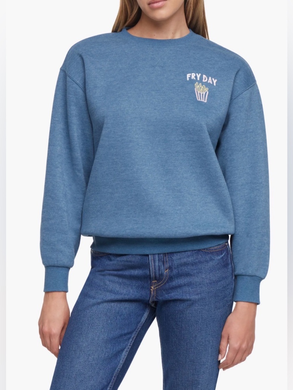 Wildfox Fry Day Graphic Blue Sweatshirt, Size XL - NWT